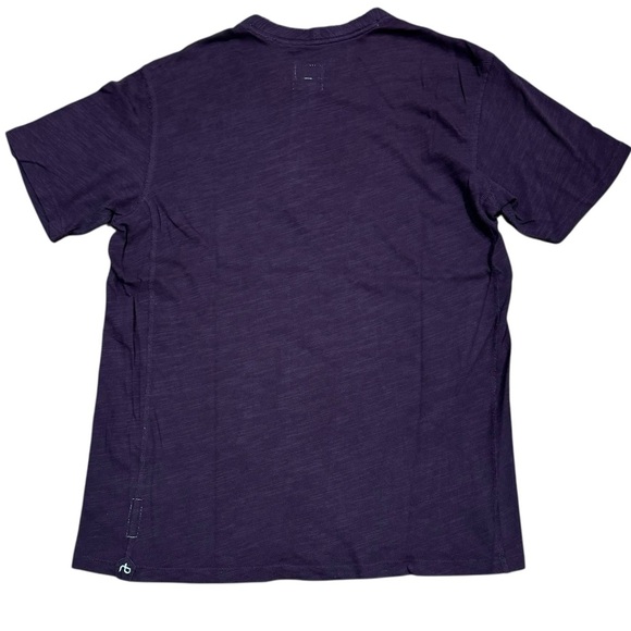 Rag & Bone Sz M Men's Burgundy T-shirt Henley Short sleeve Classic Preppy - Picture 2 of 5